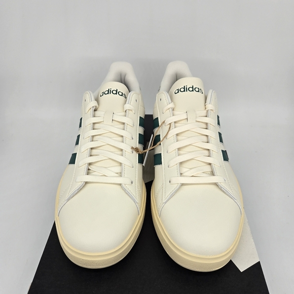 Adidas Men\'s Grand Court 2.0 JS1736 Off White Collegiate Green Shoes Size 10 New main image 4